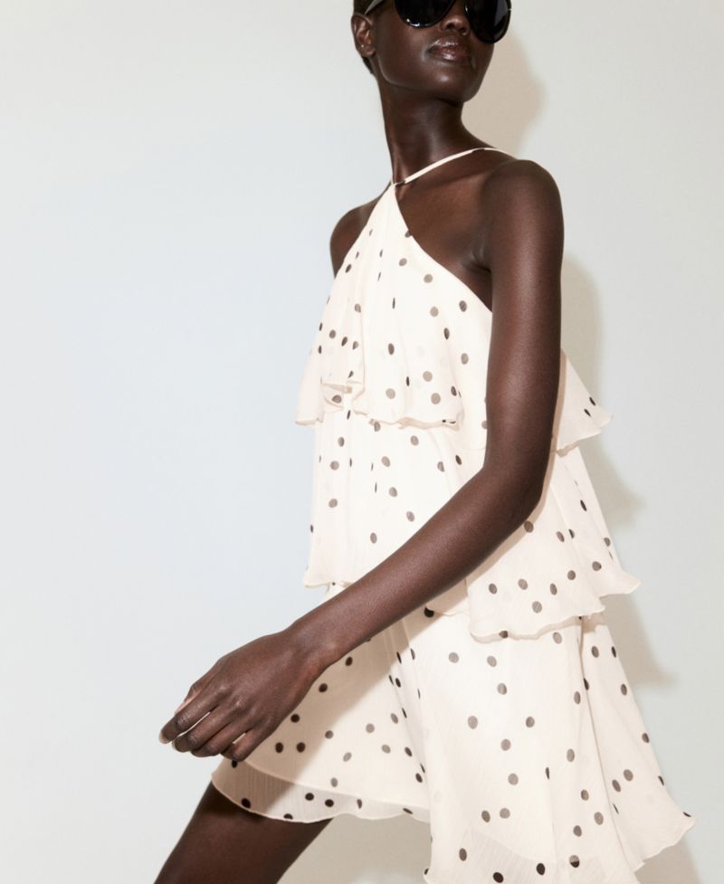 Women's Polka-Dot Halter Dress
