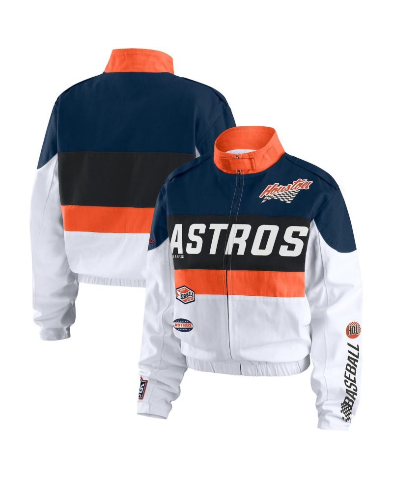 Women's Orange/White Houston Astros Racing Full-Zip Jacket