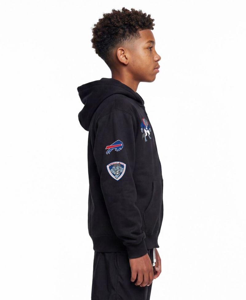 Big Boys and Girls Black Buffalo Bills Disney X Champion Full-Zip Hoodie