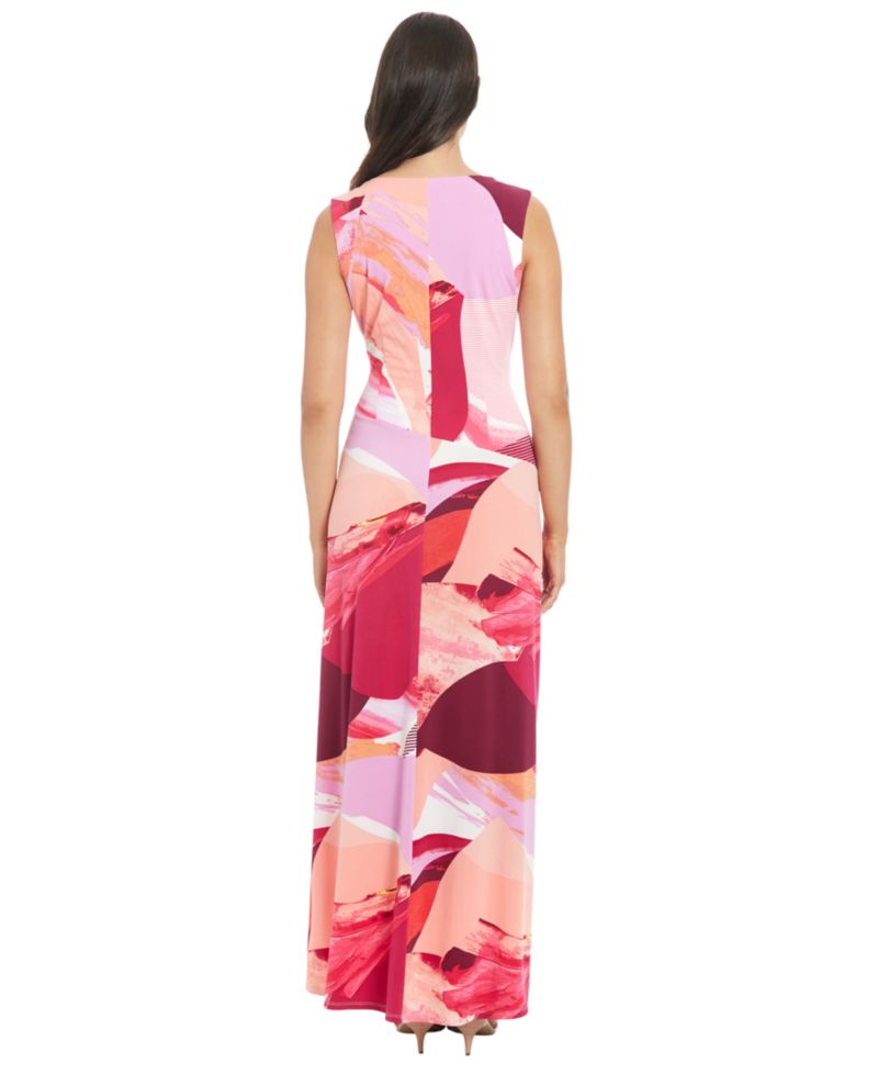 Petite Surplice-Neck Sleeveless Maxi Dress