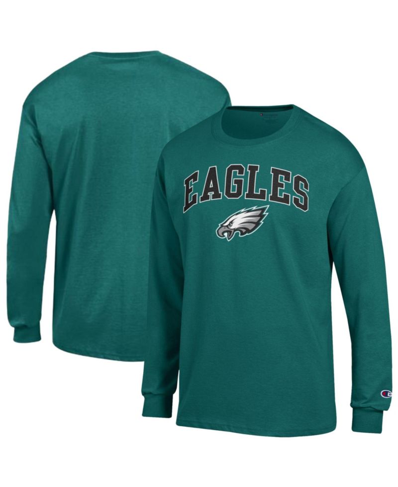 Men's Philadelphia Eagles Arch Over Logo Long-Sleeve Dropped-Shoulder T-Shirt