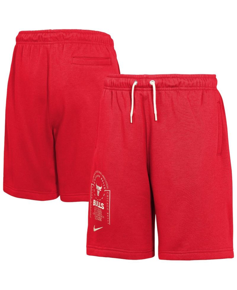 Big Boys and Girls Red Chicago Bulls Courtside Club Fleece Shorts