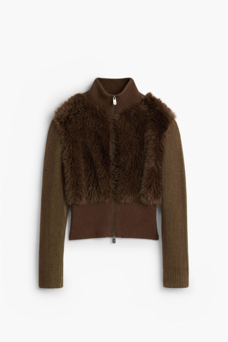 Women's Knit Sweater With Fur
