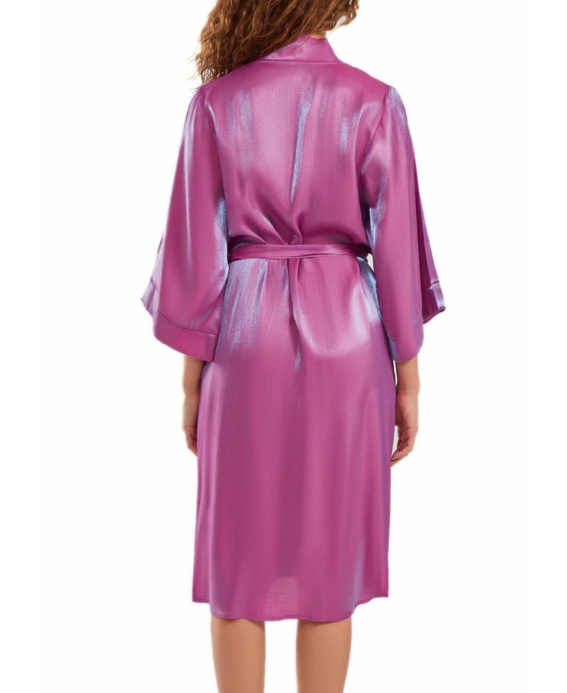 Women's Skyler Irredesant Robe with Self Tie Sash and inner Ties