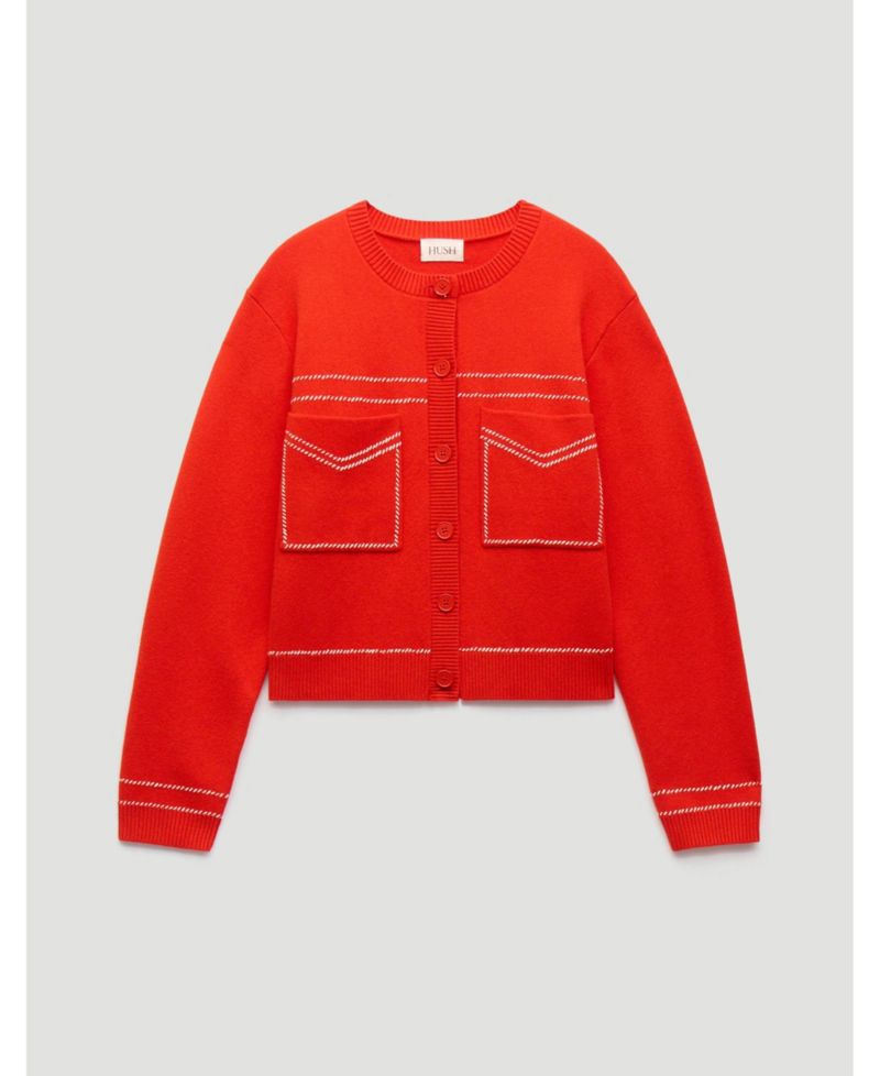 Women's Wool-Blend Stitch Detail Cardigan