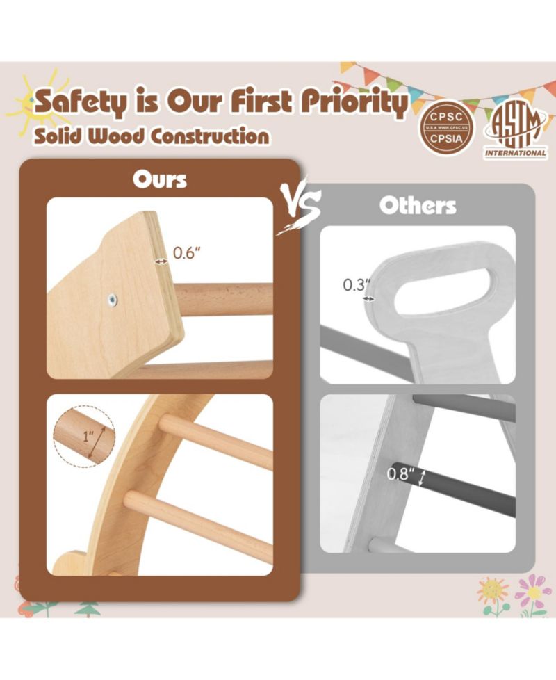 Baby 6-in-1 Montessori Climbing Arch with Cushion