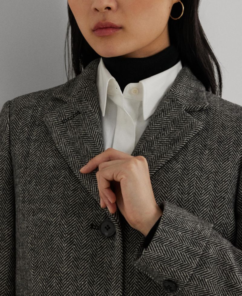 Petite Single-Breasted Wool-Blend Walker Coat