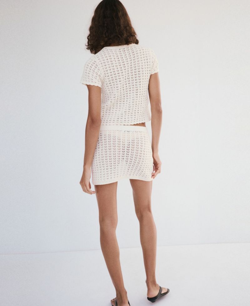 Women's Short Crocheted Cotton Skirt