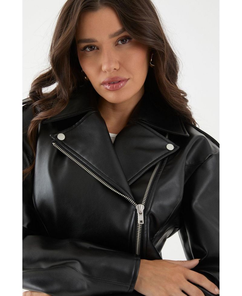 Women's Faux Leather Biker Jacket
