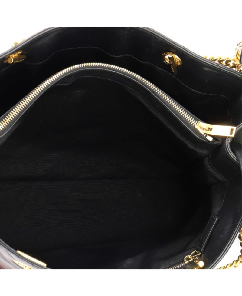 Large Classic Monogram Shopper Matelasse Chevron Leather