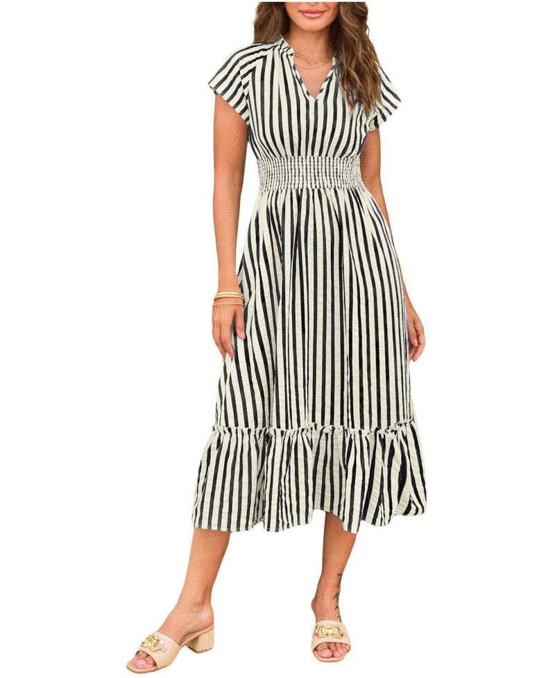 Women's Sunset Cruise Striped Midi Beach Dress