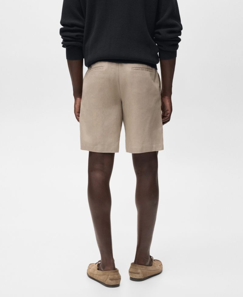 Men's Linen-Cotton Blend 9.29" Bermuda Shorts