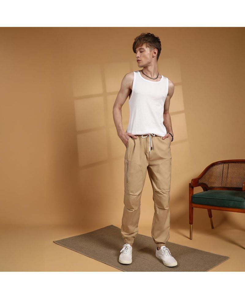 Men's Khaki Brown Parachute Utility Trousers