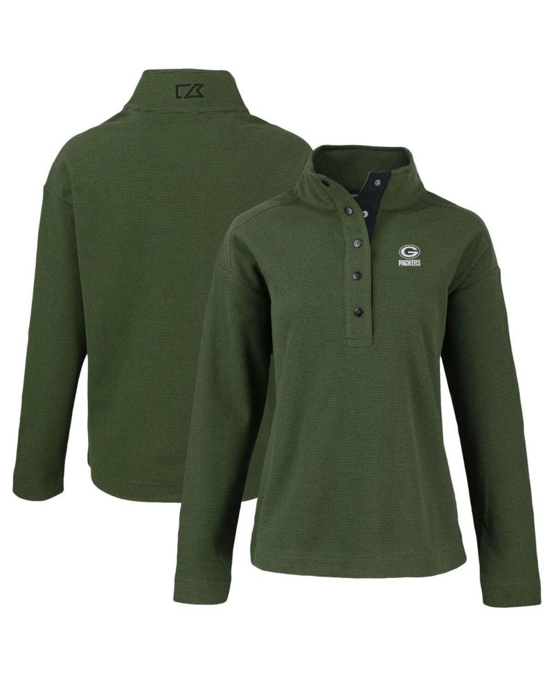 Women's Green Bay Packers Hunts Point Eco Half-Snap Sweatshirt
