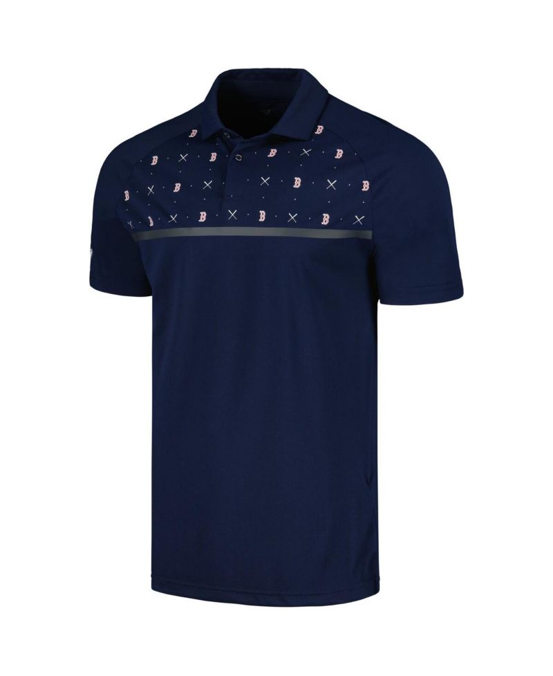 Men's Navy Boston Red Sox Sector Batter Up Raglan Polo