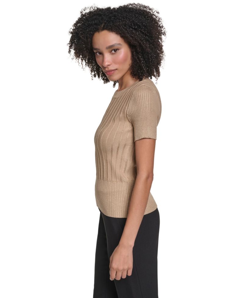 Women's Ribbed Fitted Crewneck Pullover Sweater