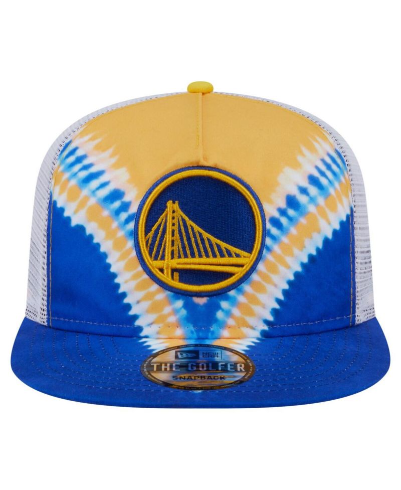 Men's Royal/Gold Golden State Warriors Throwback Dye Golfer Snapback Hat