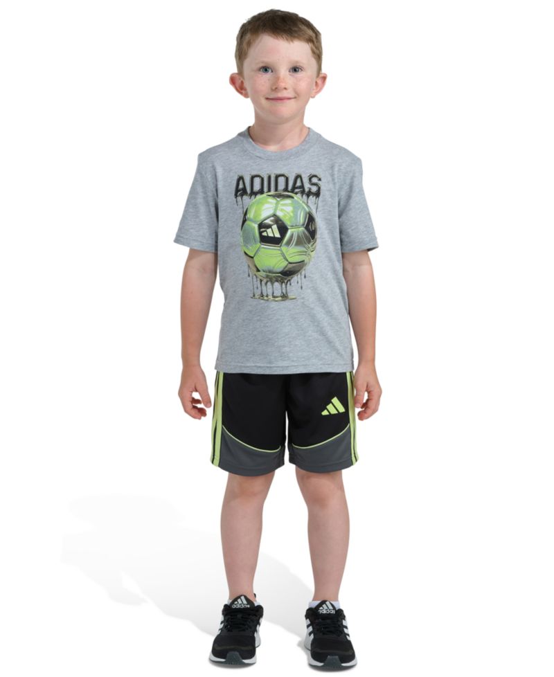 Boys' 2T-7 Graphic T-Shirt and Color block Shorts, 2-Piece Set