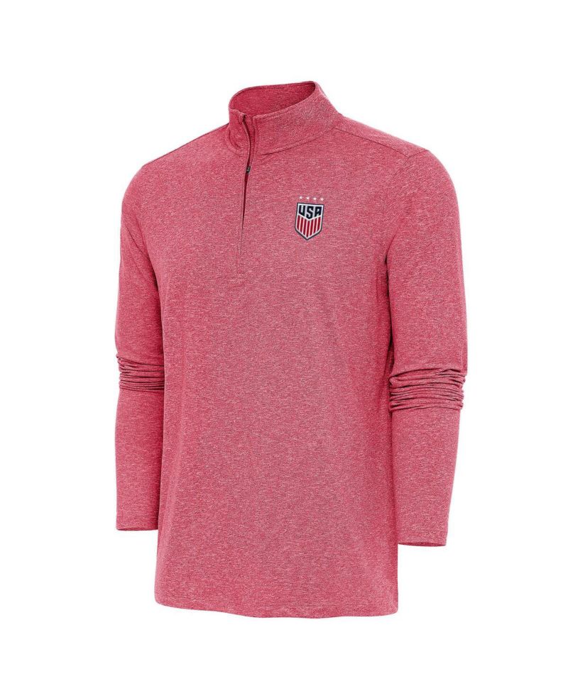 Men's Heather Red USWNT Hunk Quarter-Zip Sweatshirt
