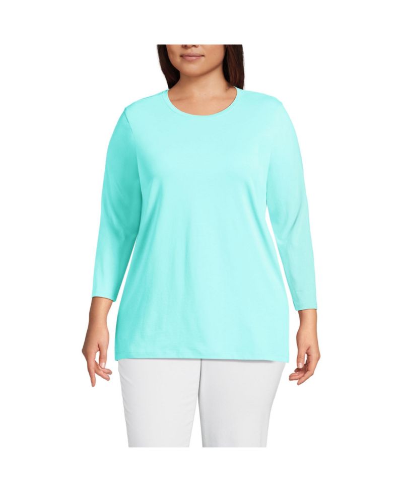 Plus Size 3/4 Sleeve Cotton Supima Tunic