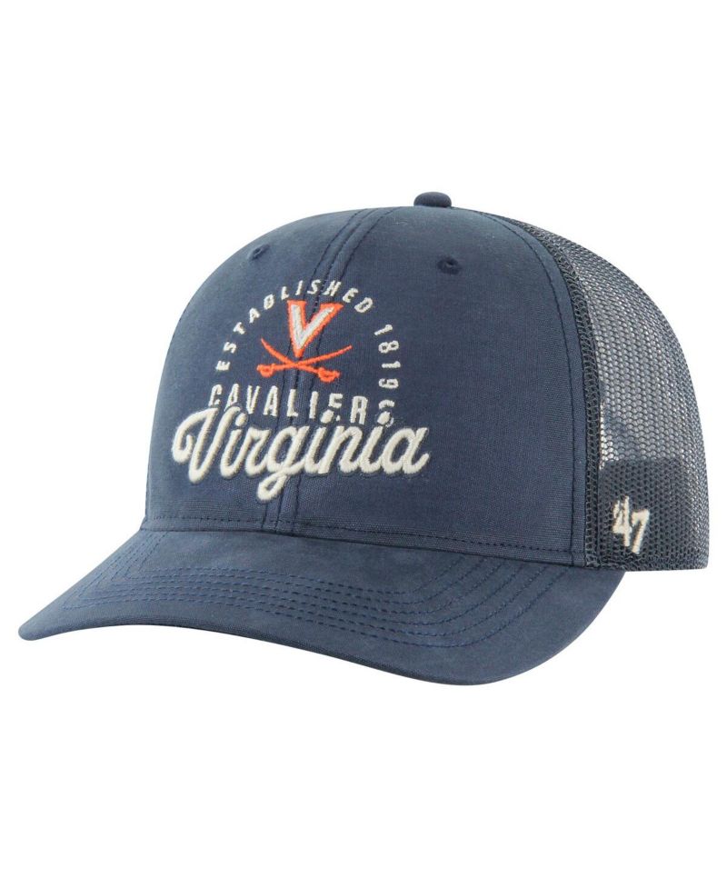 Men's Navy Virginia Cavaliers Pitstop Trucker Adjustable Hat