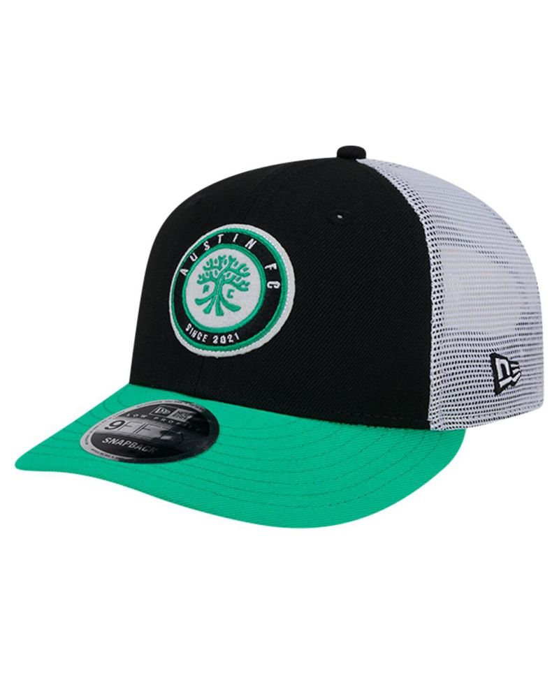 Men's Black Austin FC Throwback Trucker Low Profile 9FIFTY Snapback Hat