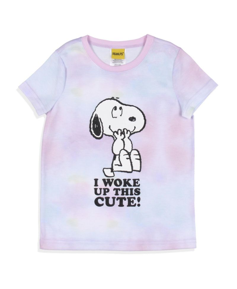 Girls' I Woke Up This Cute Snoopy Tie-Dye Kids Sleep Pajama Set