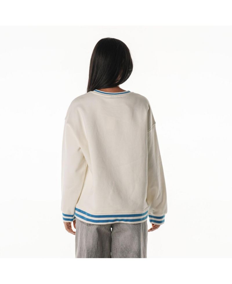 Women's Cream Detroit Lions Oversized Vintage French Terry Sweatshirt