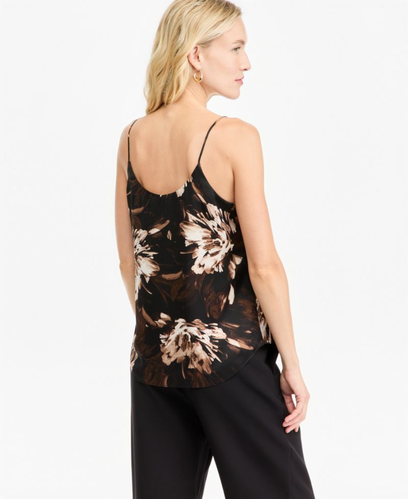 Women's Floral-Print Scoop-Neck Satin Camisole