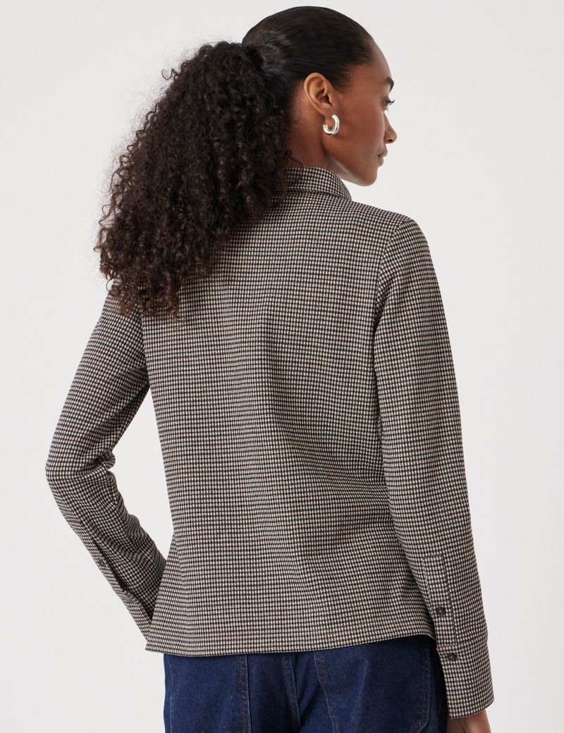 Women's Fitted Check Jersey Shirt