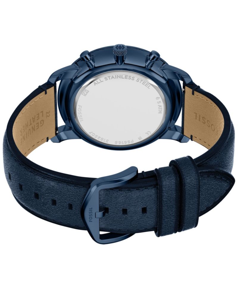 Men's Neutra Chronograph Navy Leather Watch 44mm