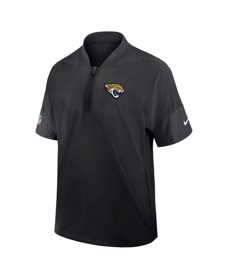 Men's Black Jacksonville Jaguars Sideline Short Sleeve Quarter-Zip Coach Jacket
