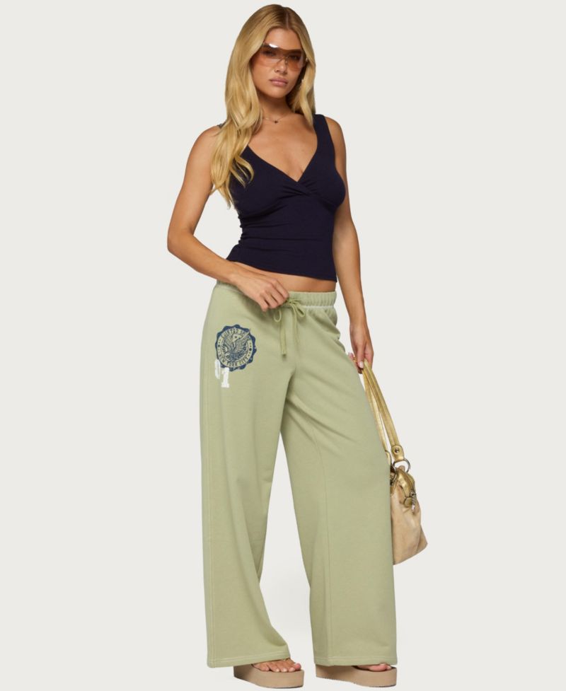 Women's Spirit Low-Rise Wide-Leg Cotton-Blend Sweatpants