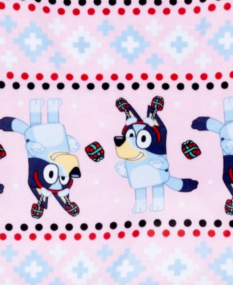 Girls' 4-8 Bluey Holiday Character Print Pajama, 2-Piece Set