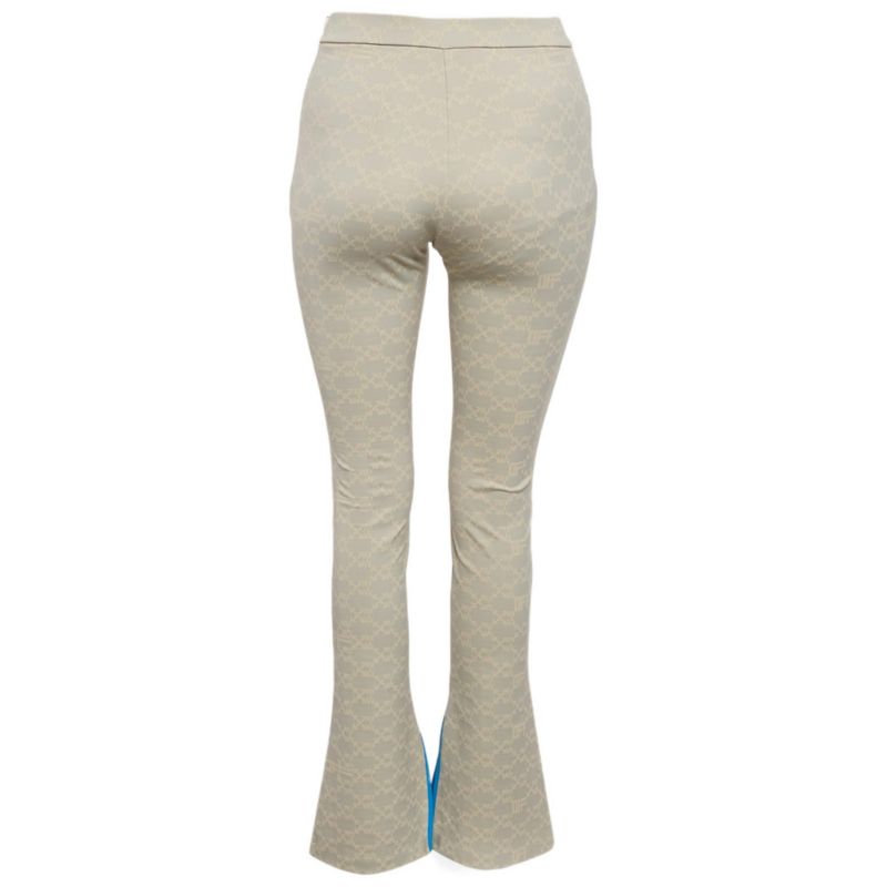Women's Neutral Cream Monogram Jersey Slit Detail Leggings