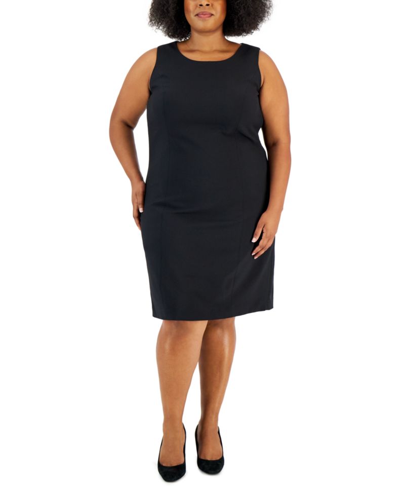 Plus Size Topper Jacket & Sheath 2 Piece Dress Suit