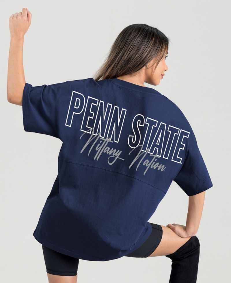 Women's Navy Penn State Nittany Lions Oversized Back at Ya T-Shirt