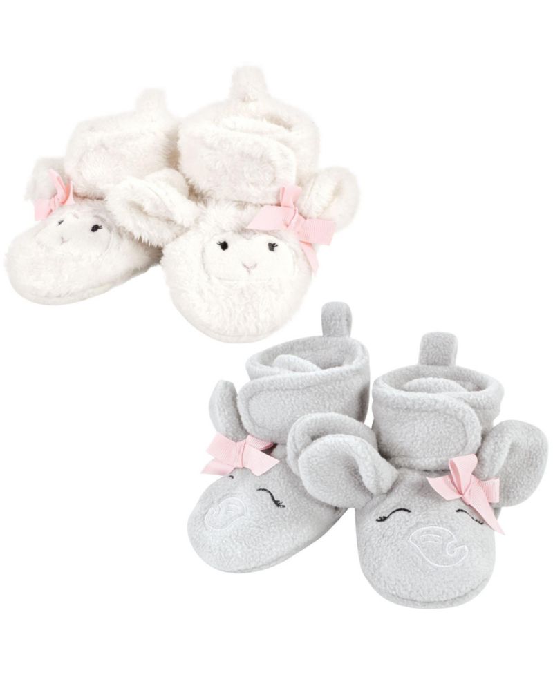 Baby Girls Hudson Animal Fleece Booties 2-Pack