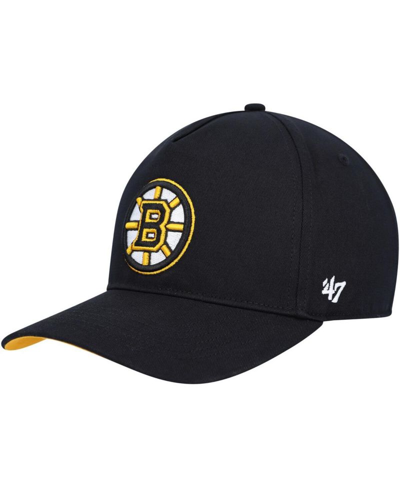 Men's Black Boston Bruins Primary Hitch Snapback Hat
