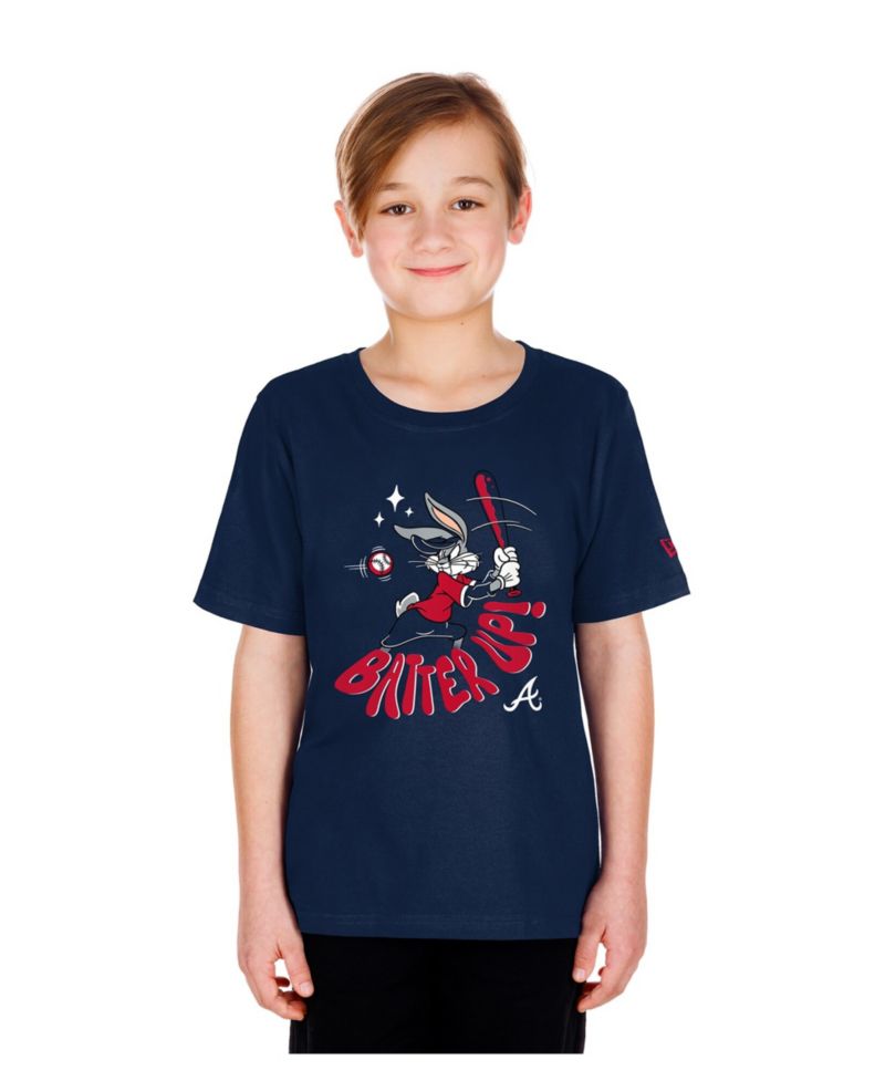 Big Boys and Girls Navy Atlanta Braves Looney Tunes T-Shirt