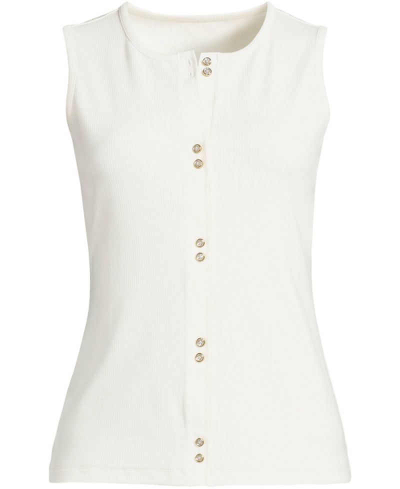 Women's Ribbed Button Tank