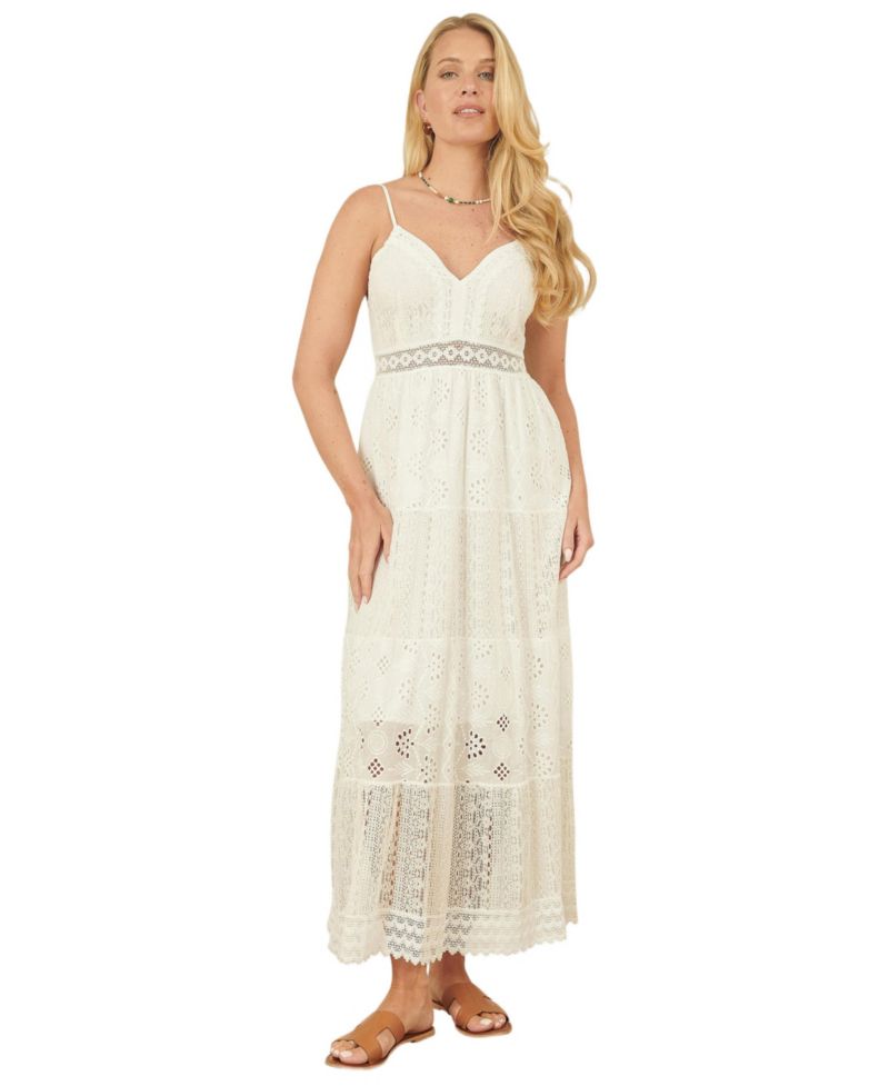 Women's Ruched Back Tiered Maxi Dress
