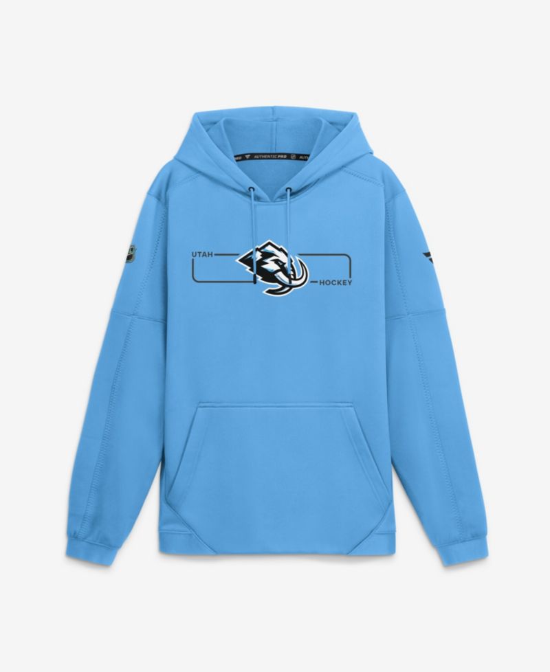 Men's Light Blue Utah Mammoth Authentic Pro Rink Fleece Pullover Hoodie