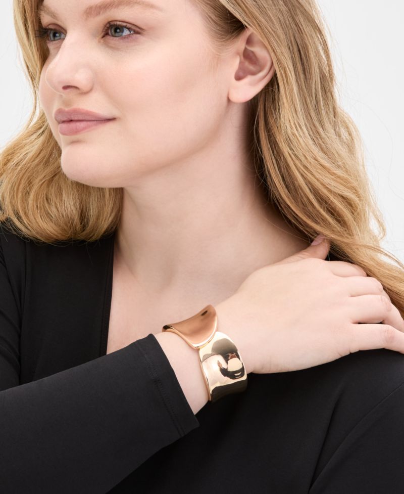 Gold-Tone Chunky Bangle Bracelet