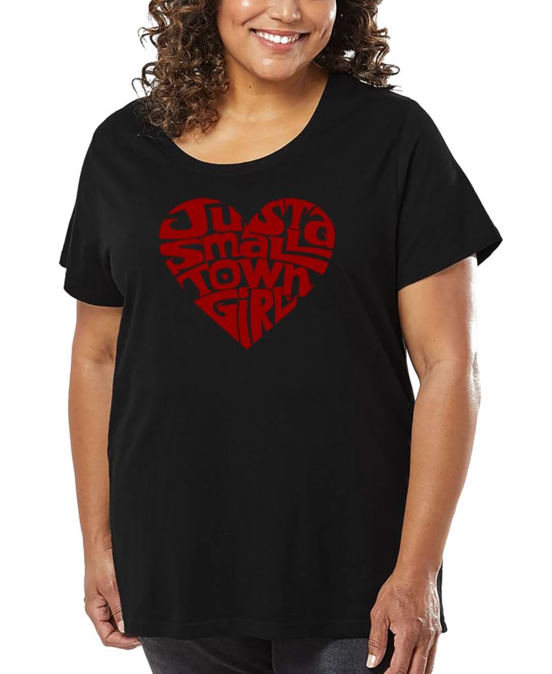 Plus Size Just A Small Town Girl Word Art T-Shirt