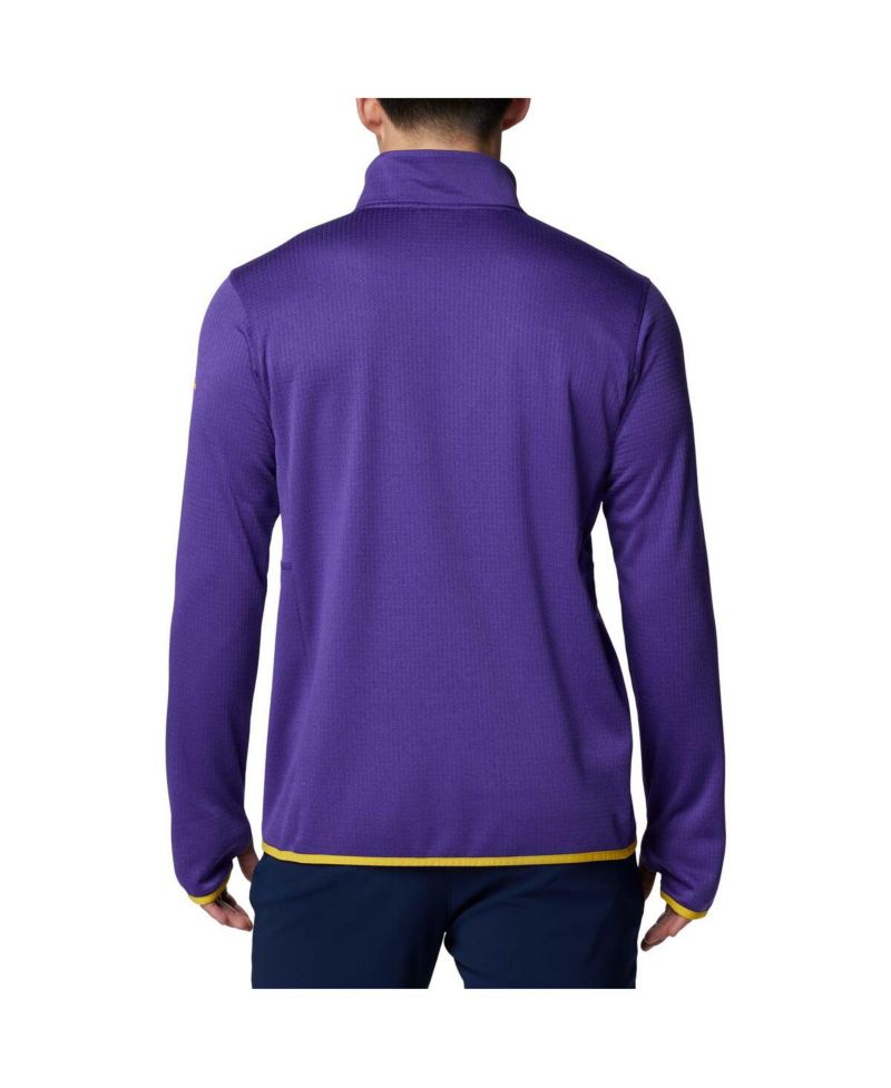 Men's Purple LSU Tigers Park View Grid Fleece Omni-Wick Half-Zip Jacket