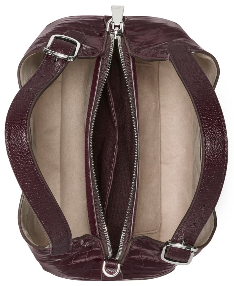 Deco Croc-Embossed Large Satchel Bag