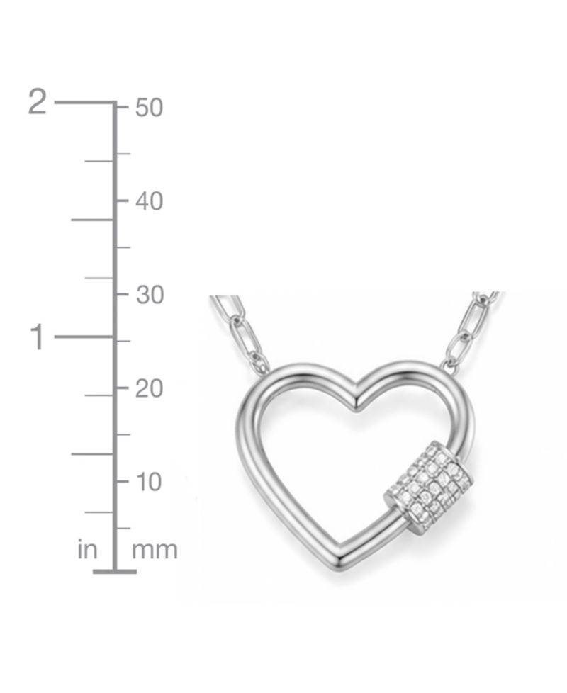Cubic Zirconia Double Layered Strand Heart Necklace