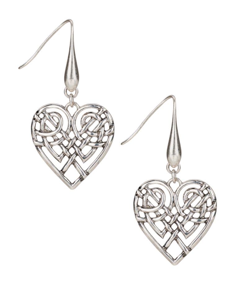 Scandinavian Knot Collection Heart Hoop Earrings