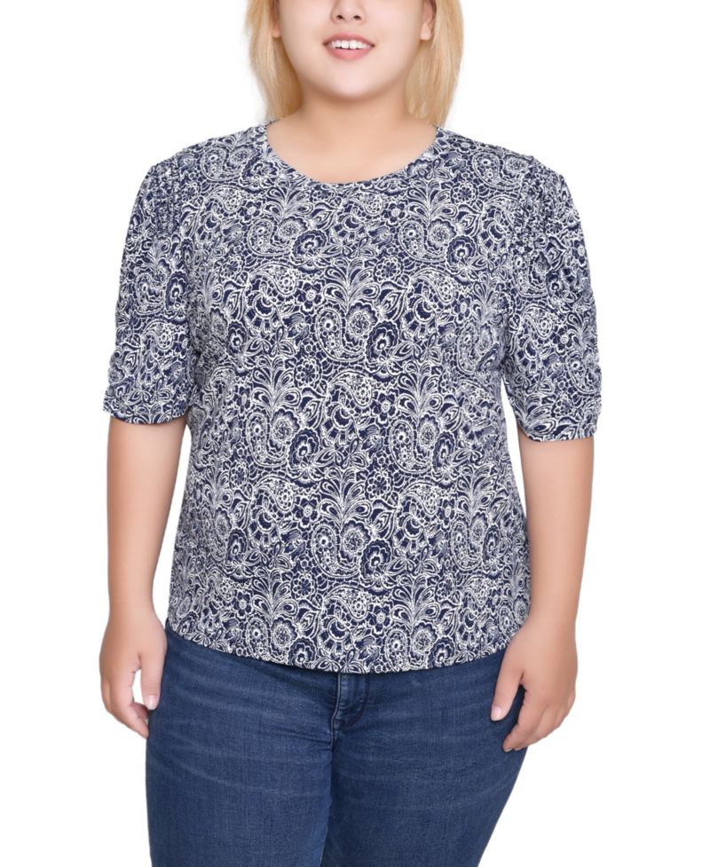 Plus Size Short Sleeve Crew Neck Top